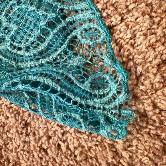 Brittany Black Teal Lace Blouse - Picture 5 of 9